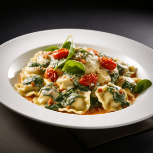 Ravioli Ricotta Spinat mit Kirschtomaten
